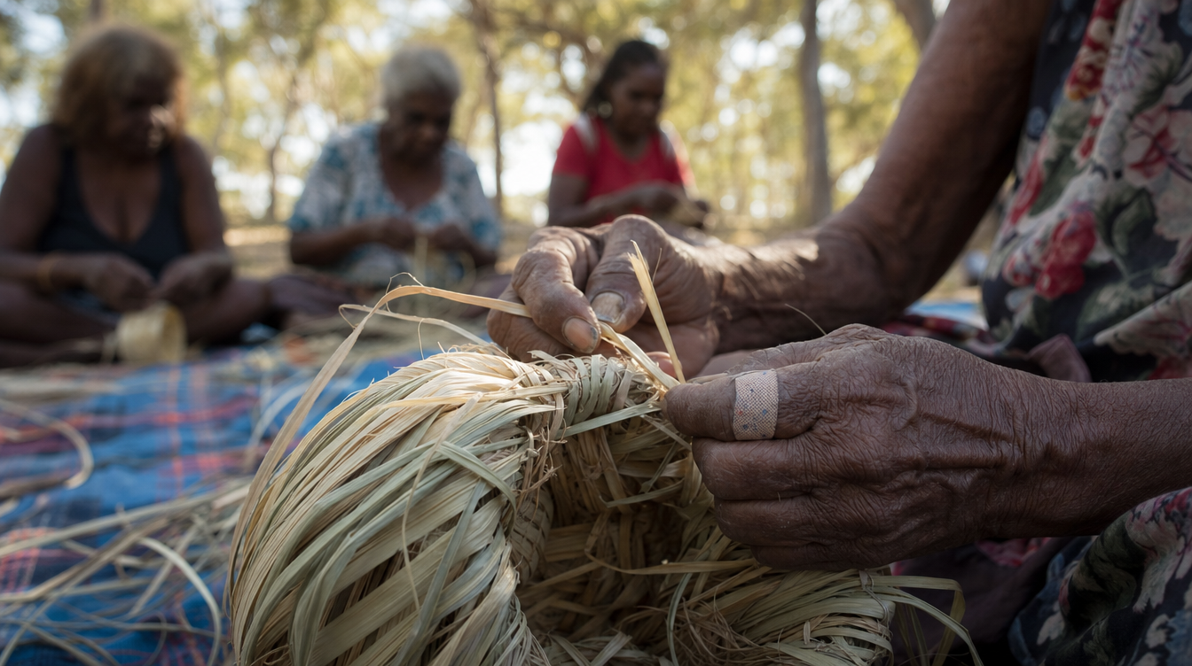 Traditional weaving on Country.
